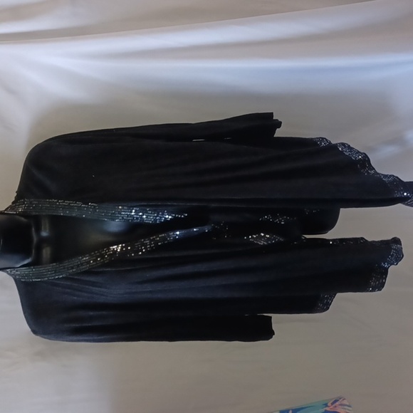 Cable & Gauge sequined sweater, open front, assymetrical hem - Picture 1 of 6